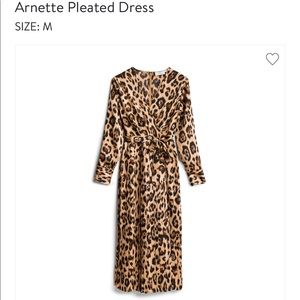 Pleated leopard print dress